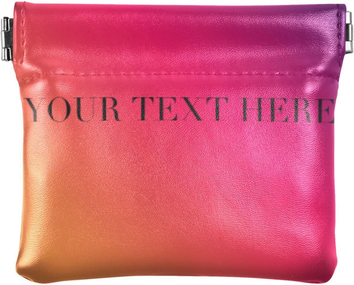 Amazon.com: Personalized Coin Purse Pouch Add Your Text Custom Leather ...