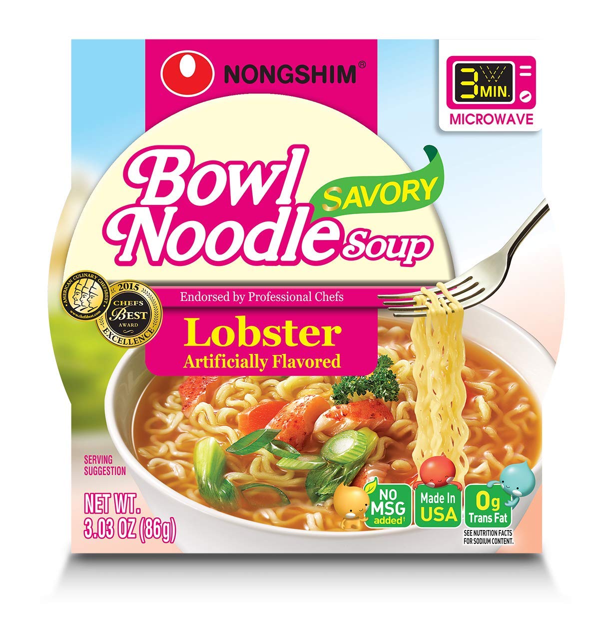Buy NongShim New Lobster Flavor Instant Noodle Bowl 농심 컵라면 (Pack of 12