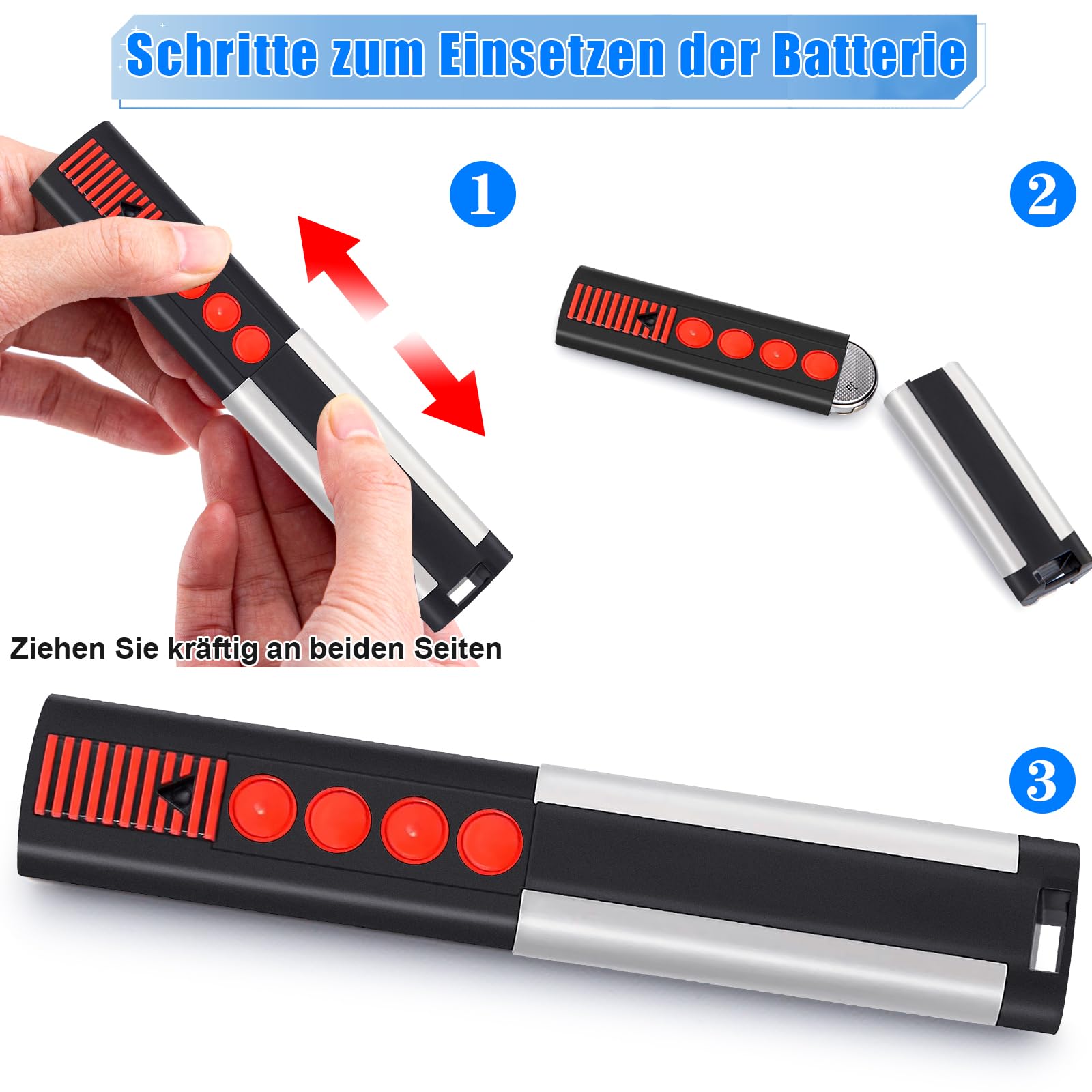 pepape 2 pièces télécommande Garage pour Sommer 4020 TX03-868-4, 4020V000, 4026 TX03-868-2, 4025 TX02-868-2, Compatible avec Sommer Red LED 868,8 MHz ouvre-Porte de Garage