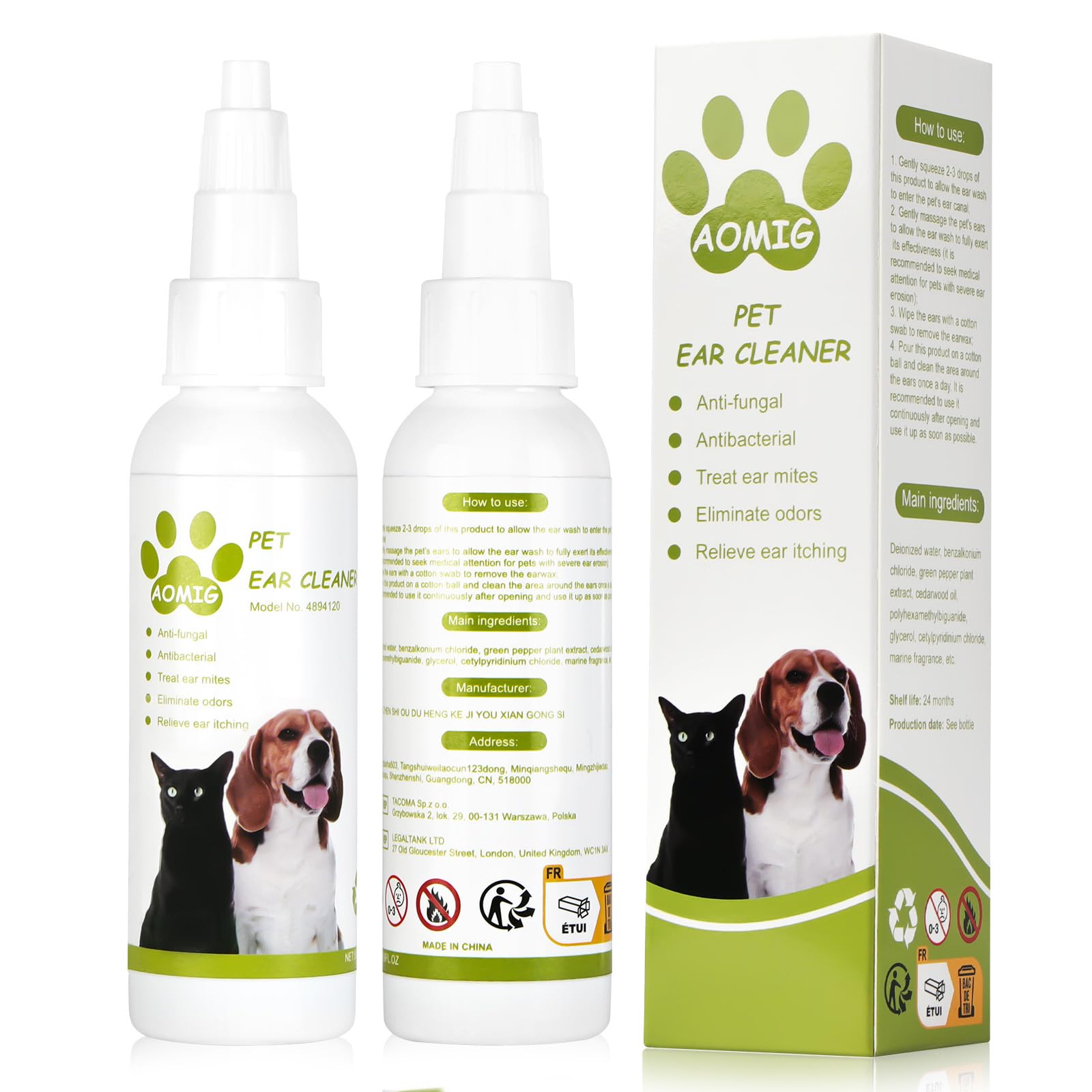 Aomig Cat & Dog Ear Cleaner Solution