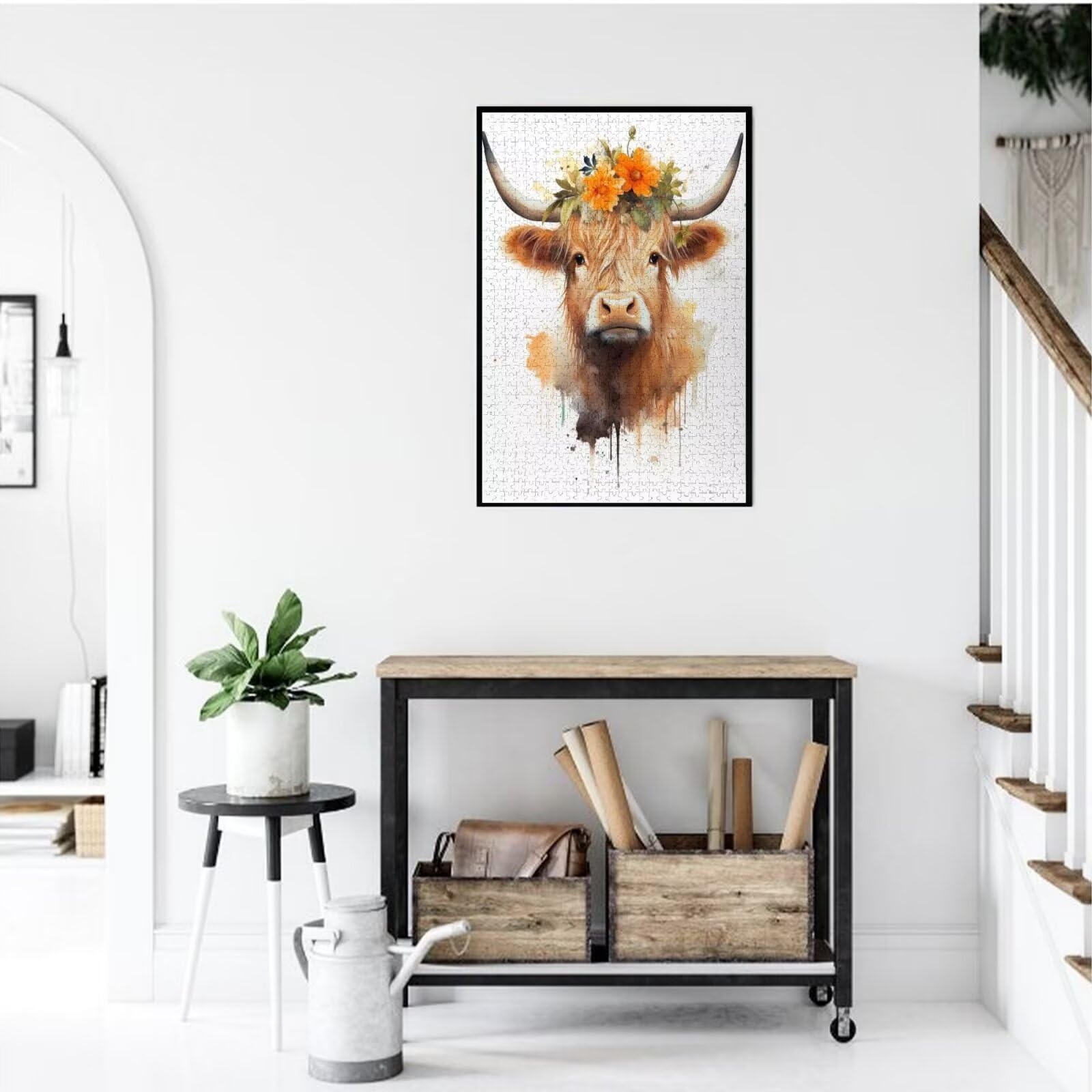 Animal Puzzle Bovins des Highlands 3000 Pièces Adultes,DIY Puzzles Art avec Boîte d'emballage et Photos de Référence,Relaxation/Soulagement du Stress/Jeux Amusants,Creatif Cadeau pour Femme M-1468