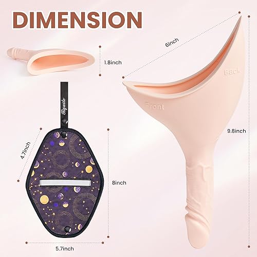 Miniatura 7 de Rquite Juego de paños para orinar femenino, dispositivo portátil para orinar femenino, embudo de orina reutilizable y trapo con bolsa de transporte