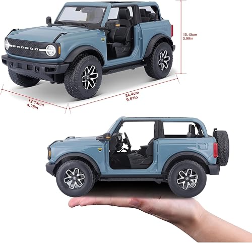 Miniatura 8 de Maisto Diecast Cars 2021 Ford Bronco Badlands Blue Edición Especial 1/18 Modelo de auto fundido a presión por Maisto 31457