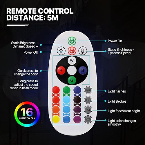 Miniatura 6 de MoNiBloom Mesa de cóctel LED de 16 pulgadas para bar con control remoto, recargable, 16 colores RGB cambiantes, mesa de pub iluminada, tambor