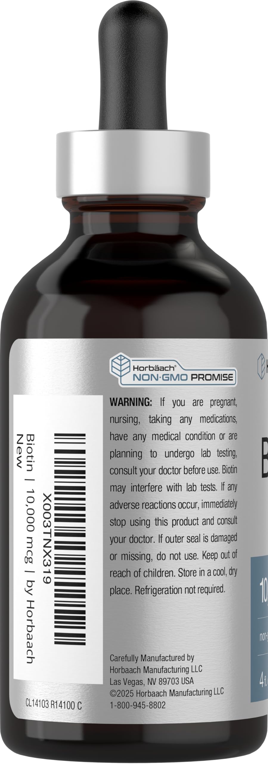 Horbäach Biotin Liquid Drops 10000mcg | 4 fl oz | Berry Flavor — Amazon image 3