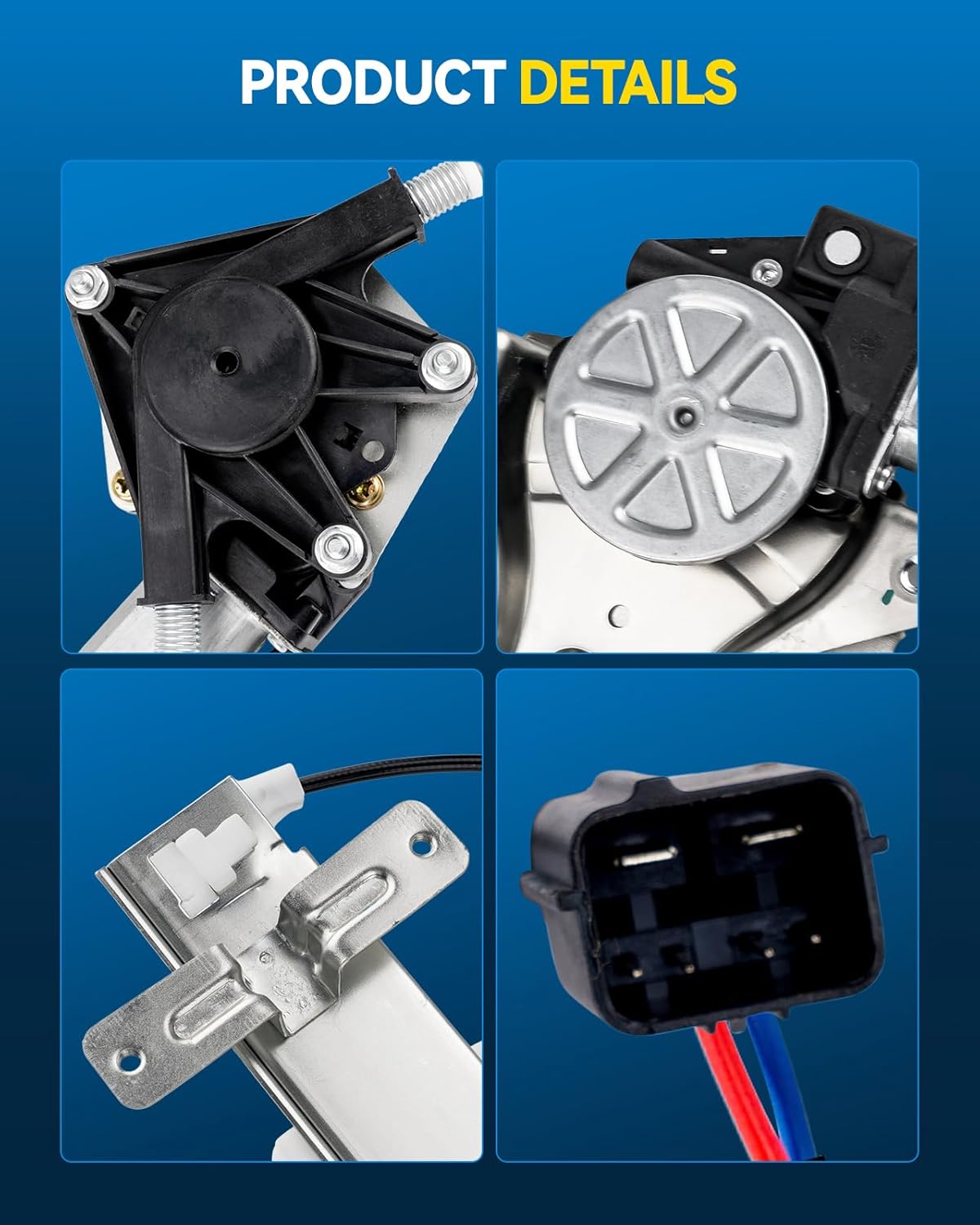 PHILTOP Front Left Driver Side Power Window Regulator and Motor Assembly Compatible with 2007-2017 Jeep Wrangler 2018 Jeep Wrangler JK Replaces 748-912