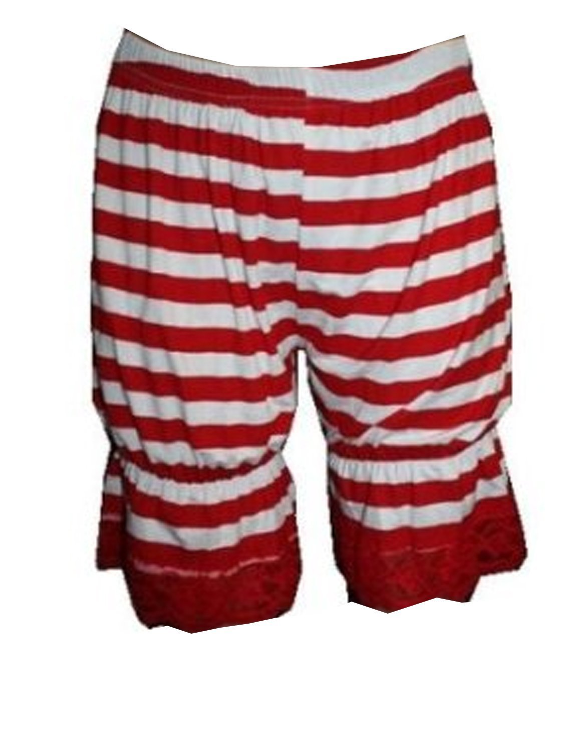Insanity Striped Short Bloomers Fancy Dress Costume (L/XL) Red and White