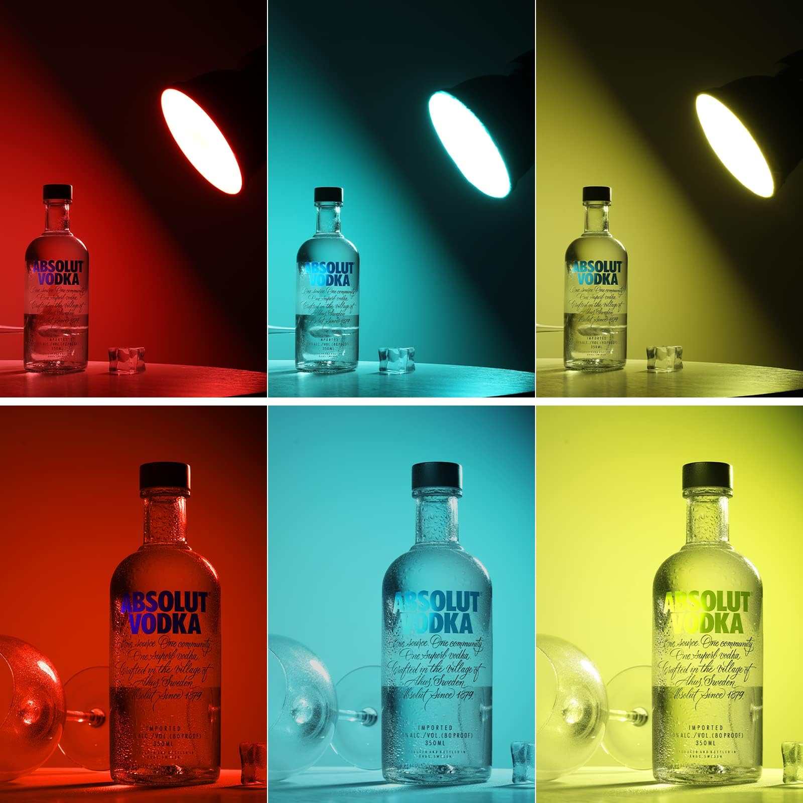 Paquete de 6 calcetines difusores de luz suaves con banda elástica para reflector estándar de 18 cm, rojo, amarillo, azul, marrón, verde, blanco para reflector de montaje Bowen estándar de