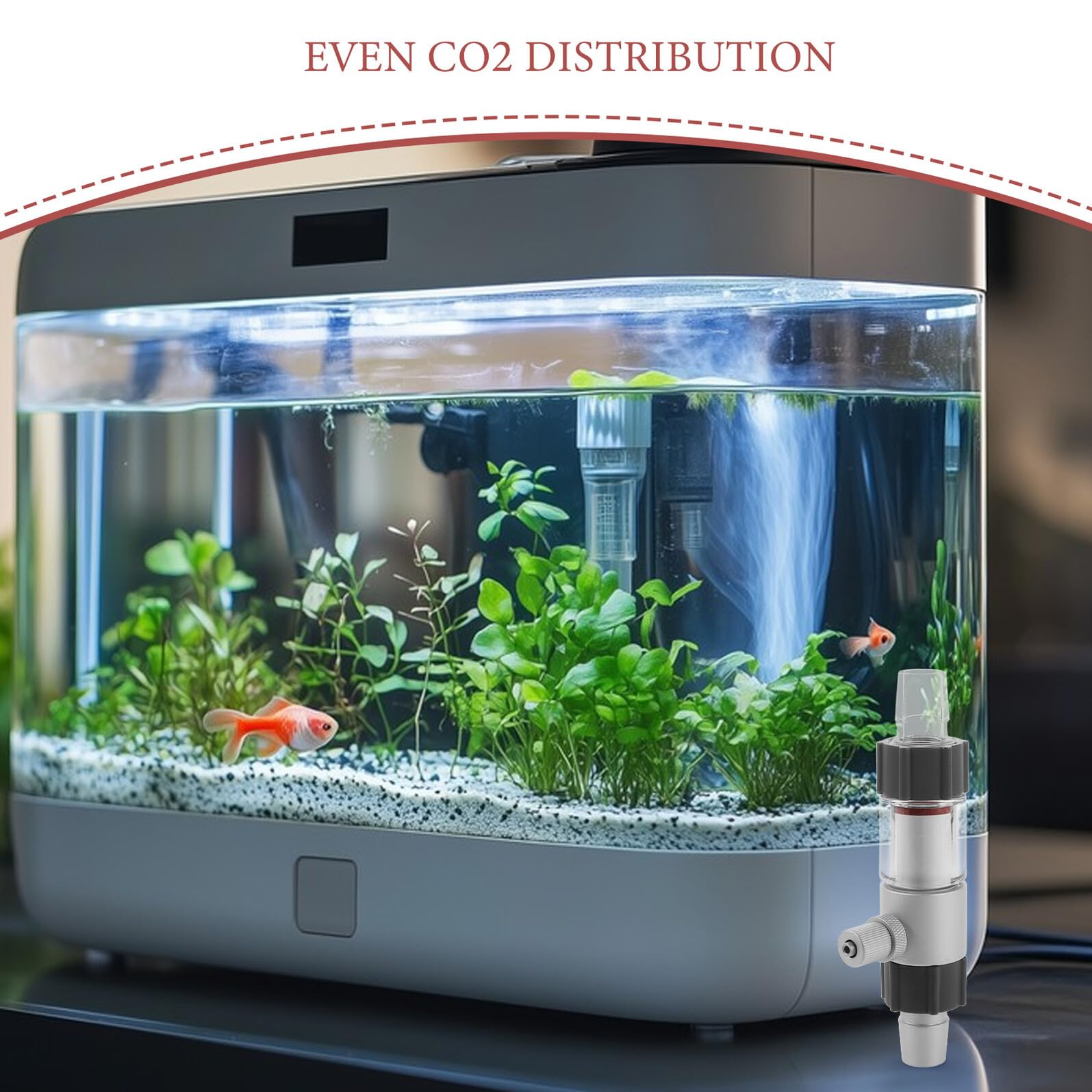 DOITOOL Co2 diffusor Aquarium Extern Inline Keramik Ausströmerstein für Bepflanzte Aquarien mit Blasenverteiler und Wartungsfreundlichem Design