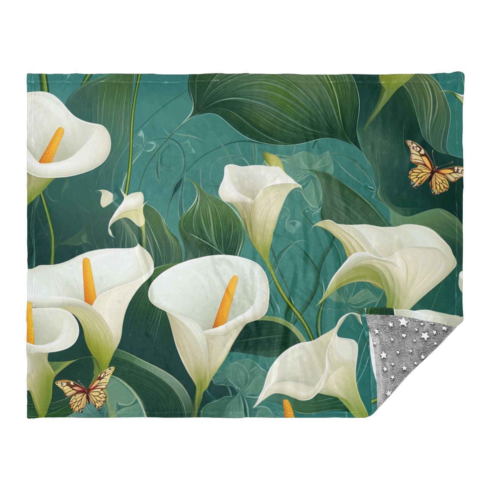 Couverture canapé salon plaid turquoise calla lily pour soirée cocooning fille