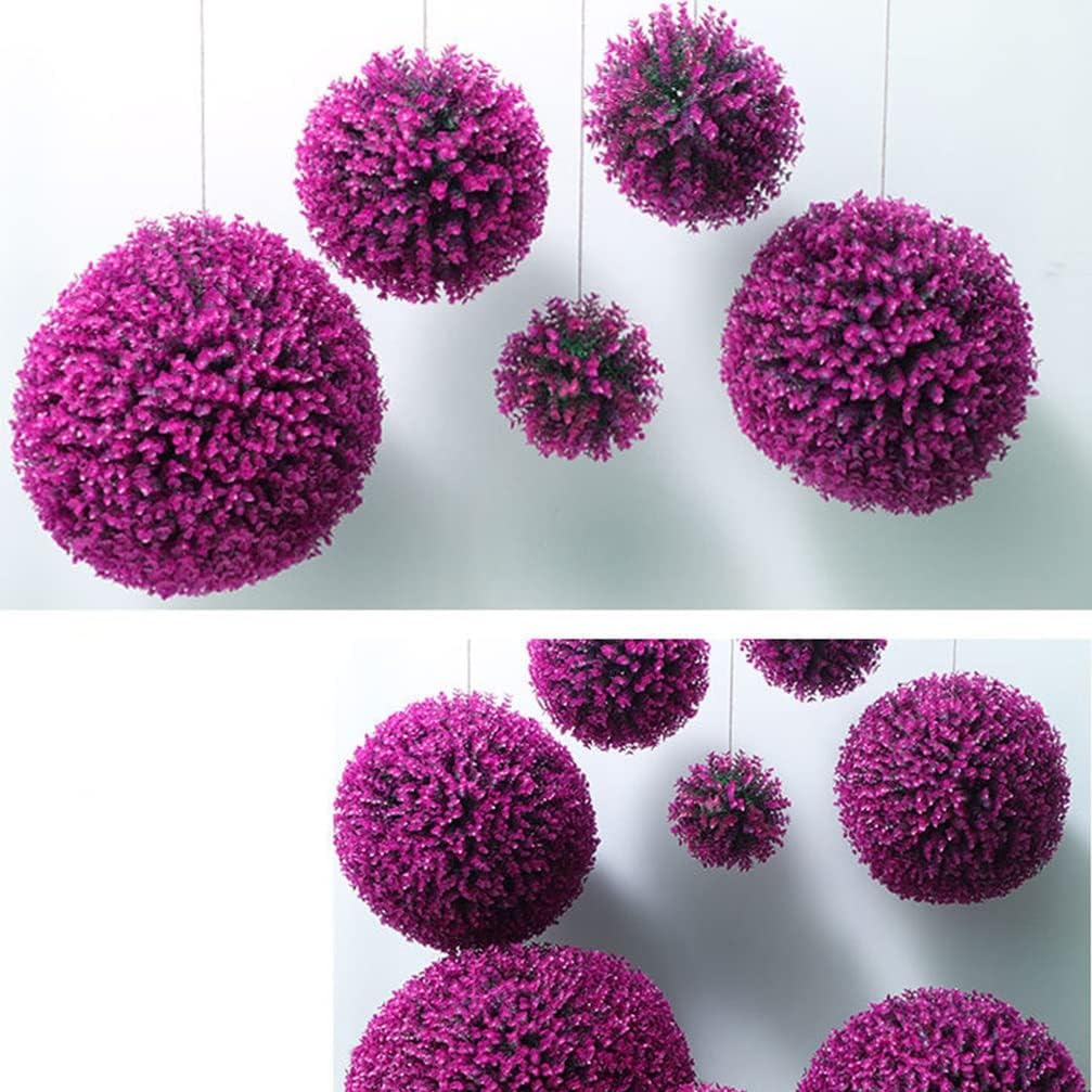 HoTRA Artificial Plant Topiary Ball Colorful Topiaries Trees Ball Lifelike Boxwood Leaf Plants Ball for Wedding Home Garden Backyard (Color : Rose Red, Size : 40cm)