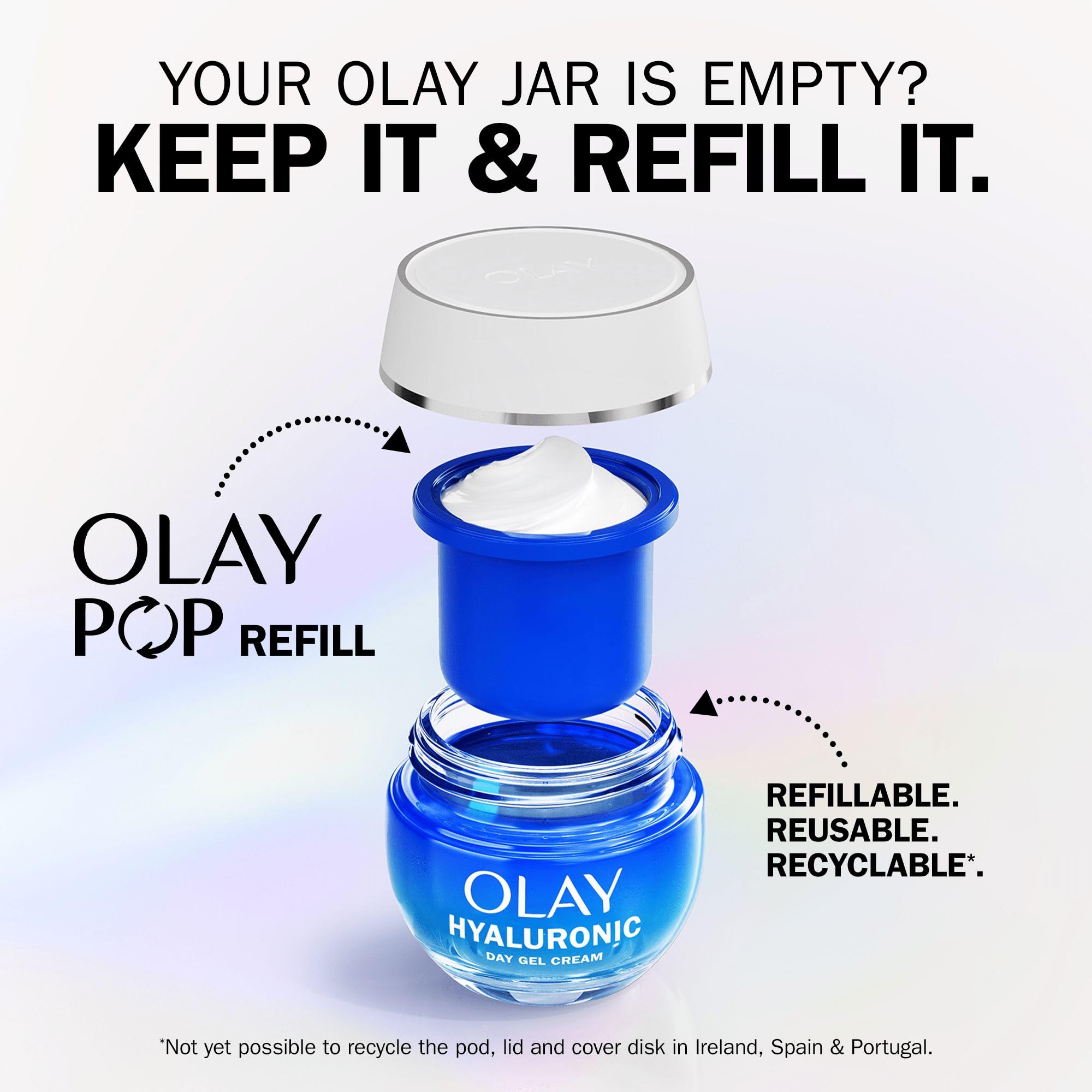 Olay Hyaluronic Acid Face Moisturiser Day Gel Cream REFILL - Image 2