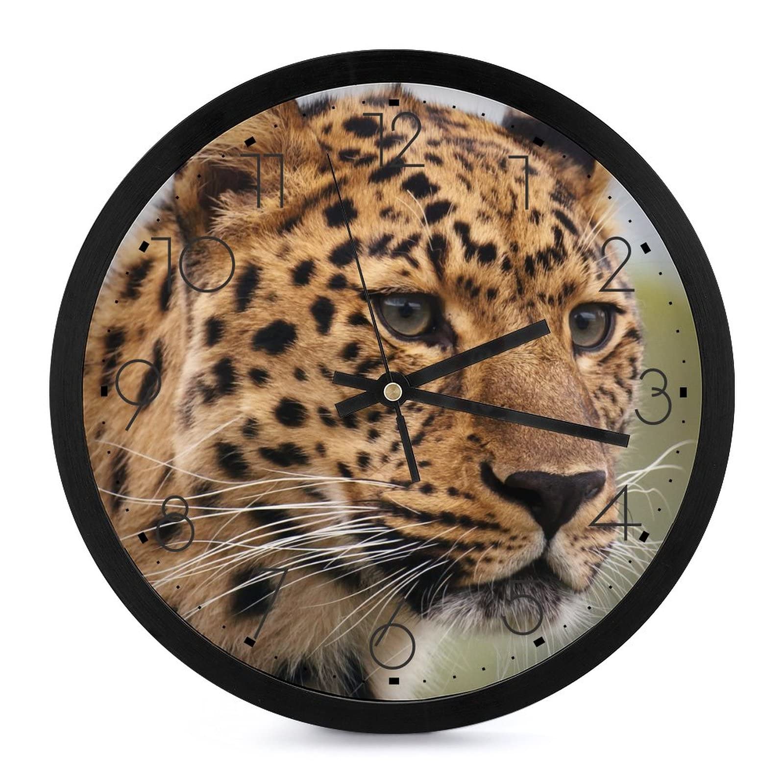 Horloge murale léopard silencieuse ronde 25.4cm pour ne plus rater l'heure