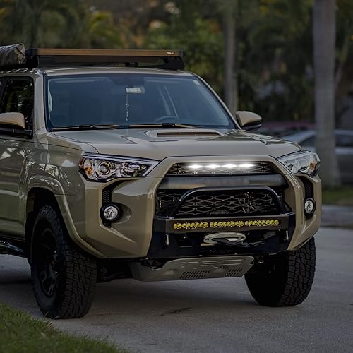 Miniatura 7 de 4 luces LED blancas, lámparas de rejilla Raptor para automóvil con arnés y fusible compatibles con Toyota 4Runner TRD Pro 2014-2022 (blanco)