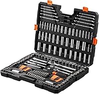 Vista 8 de VEVOR Mechanics Tool Set, 205 Pcs SAE and Metric Sockets, 1/4" 3/8" 1/2" Drive Deep and Standard Sockets, Chrome Vanadium Steel, Polyethylene