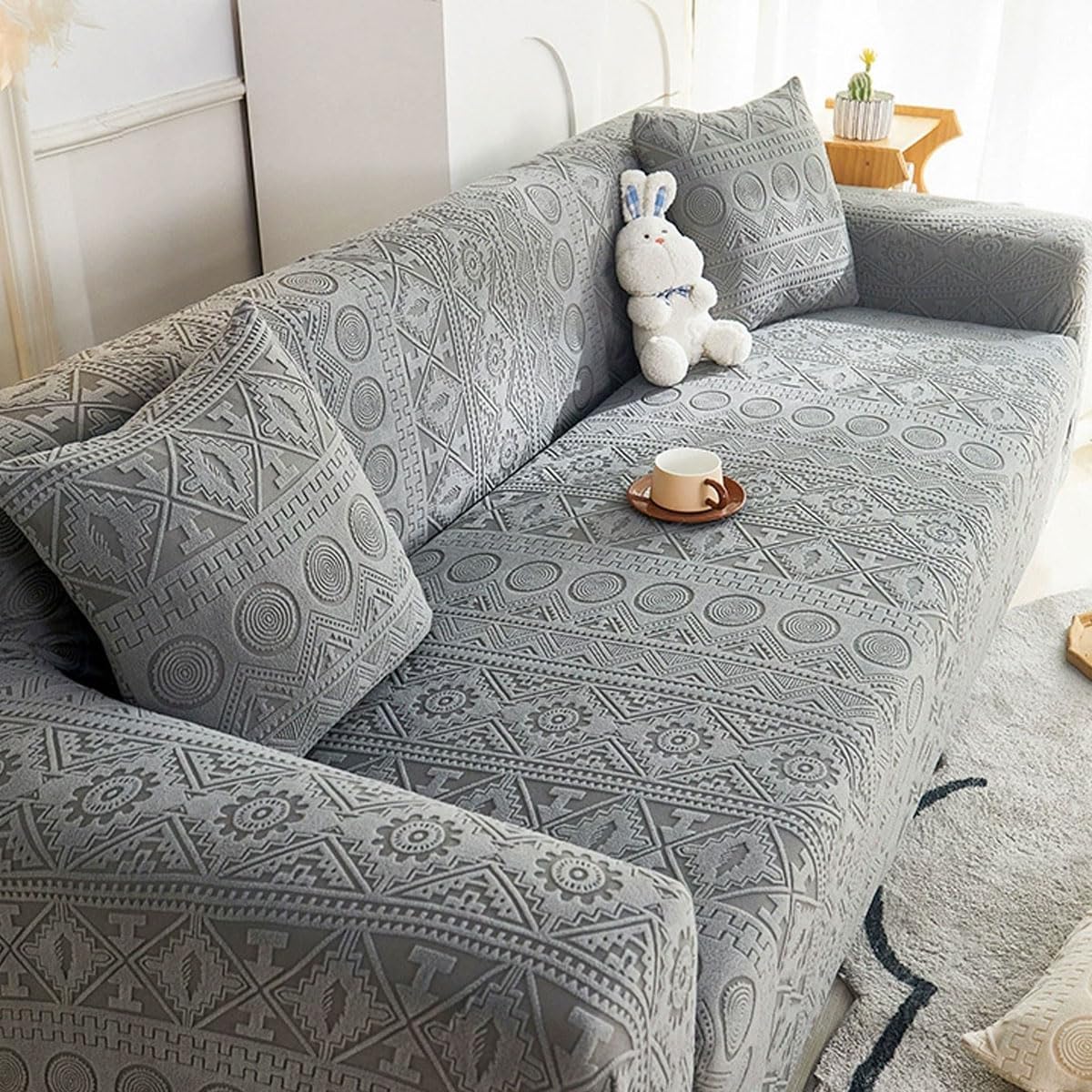 Qqwbhj P Sofa Cover Stretch 1 2 3 4 Seater Non Sli Couch Covers Anti Sli Thickened Sofa Slipcovers All-Inclusive Sofa Slipcover Olyester Spandex Furniture Rotector(Size:3 Seater (190-230Cm),Color:p)