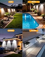 Vista 7 de Aootek - Luces solares con sensor de movimiento, 120 LED con reflector de luces, gran angular de 270°, impermeable IP65, para puerta delantera