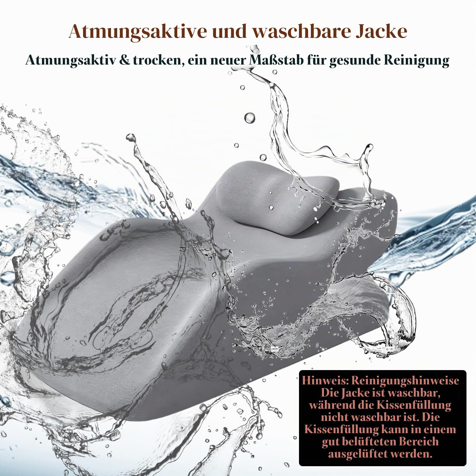 Venenkissen Beinhochlagerungskissen, Keilkissen zum Schlafen, Beinkissen aus Memory-Schaumstoff für Beinhochlagerung, Ergonomisches Komfort-Kissen für Knie, Beine, Knöchel, Sofa, Bett (Grau)