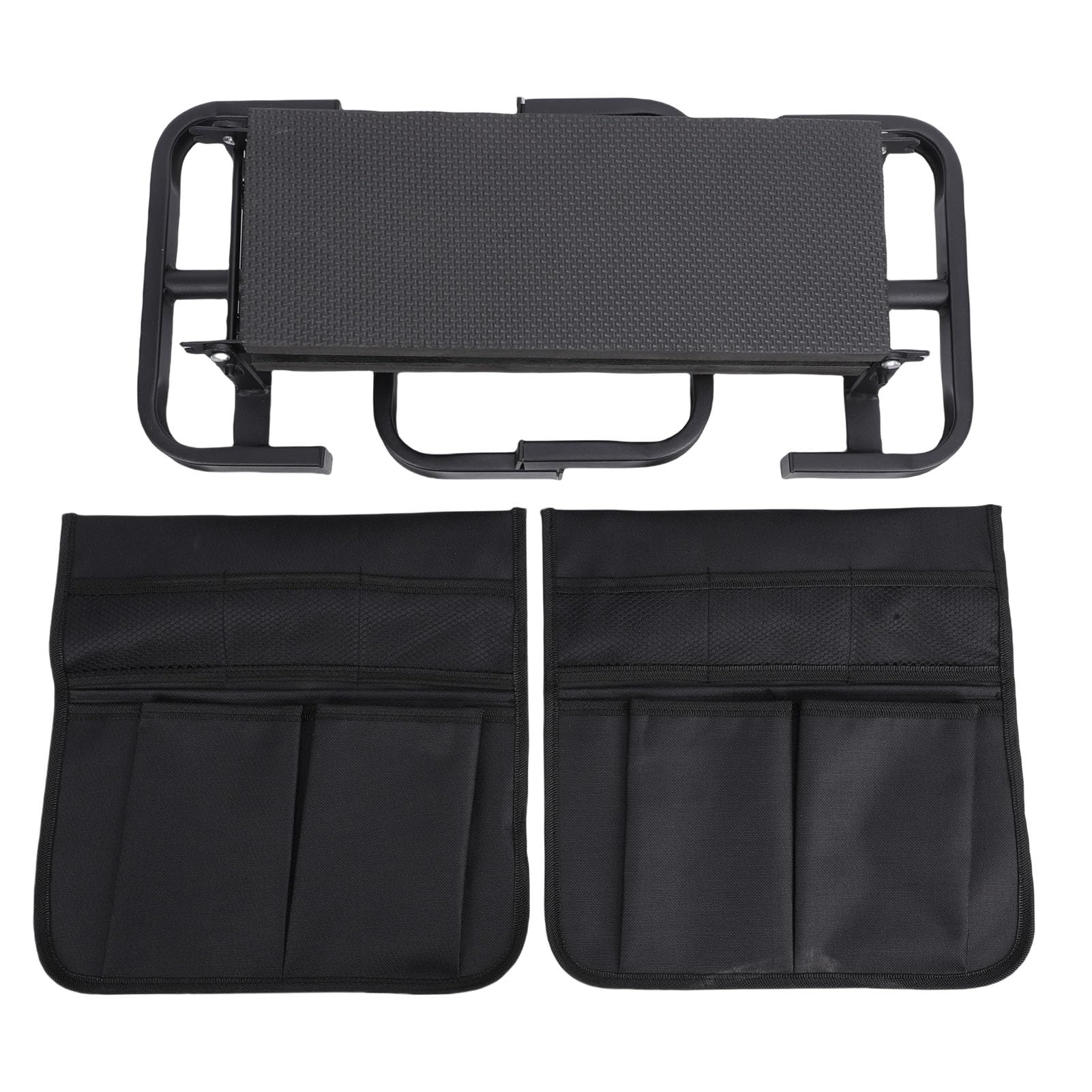 Rengue Rodilla y Asiento de Jardín, Taburete Plegable para Asientos de Trabajo con 2 Bolsas de Herramientas, Soporta 400 Libras para Jardineros, Personas Mayores, Arrodillador y Asiento de Jardín