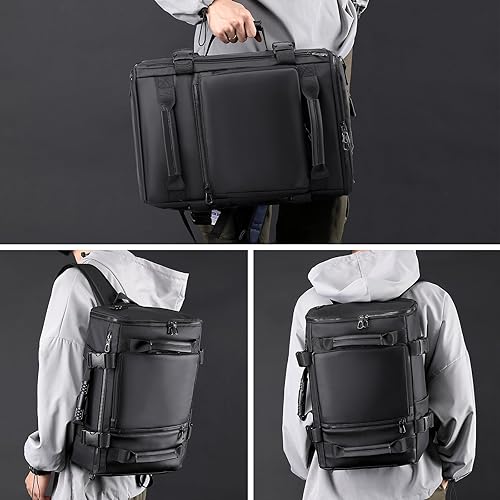 Miniatura 7 de Mochila de viaje para hombre, mochila de viaje con correa para el hombro, resistente al agua, 15.6 pulgadas, para computadora portátil, aprobada