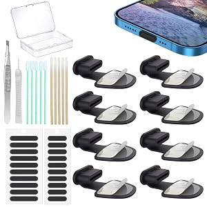 8PCS USB Type C Anti Dust Plugs Cover C-Type Port Dust Plug USB C Dust Cover Anti-Lost USB