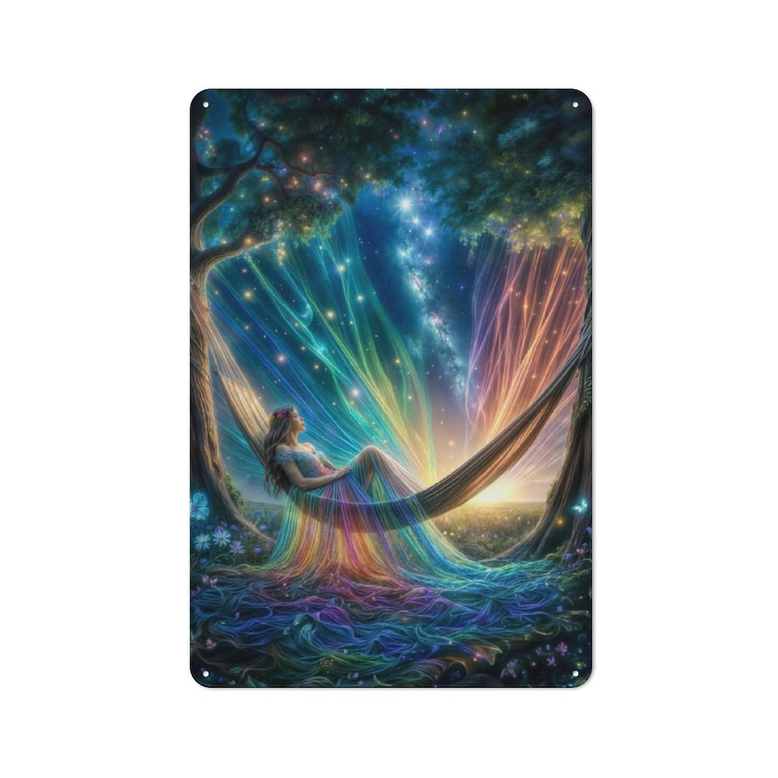 Junmoney Stargazing With Rainbow Industrial-Style Tin Sign 30X20cm For Pub Or Café, Suited To Pub Decor Enthusiasts