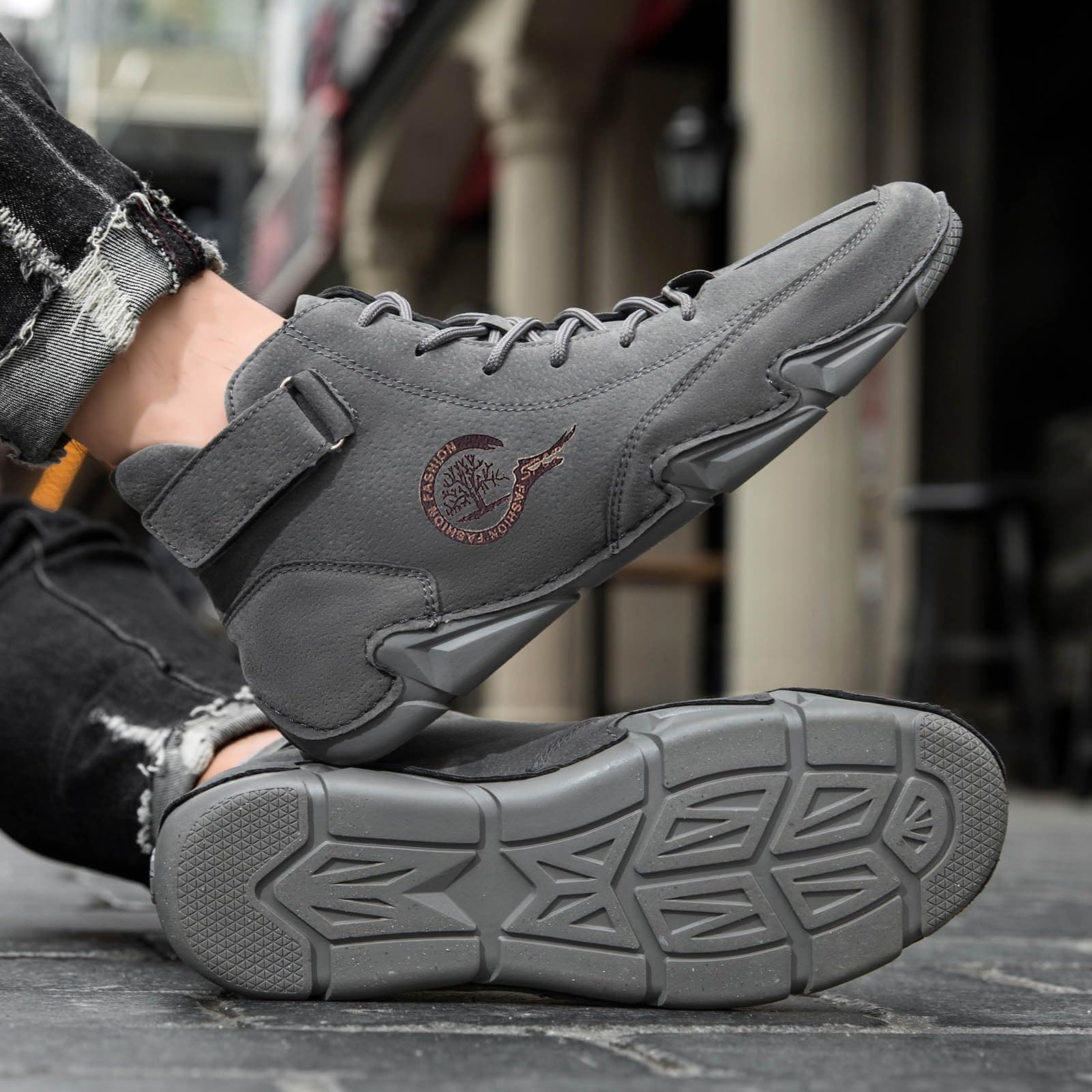 Zapatos para hombre, modernos, informales, cómodos, de caña alta, cálidos, de forro polar, para exteriores, botas para hombre