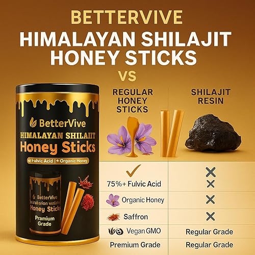 Miniatura 9 de Palitos de miel Shilajit del Himalaya con azafrán orgánico  30 barras fáciles de usar para aumentar la energía natural, apoyo inmunológico y