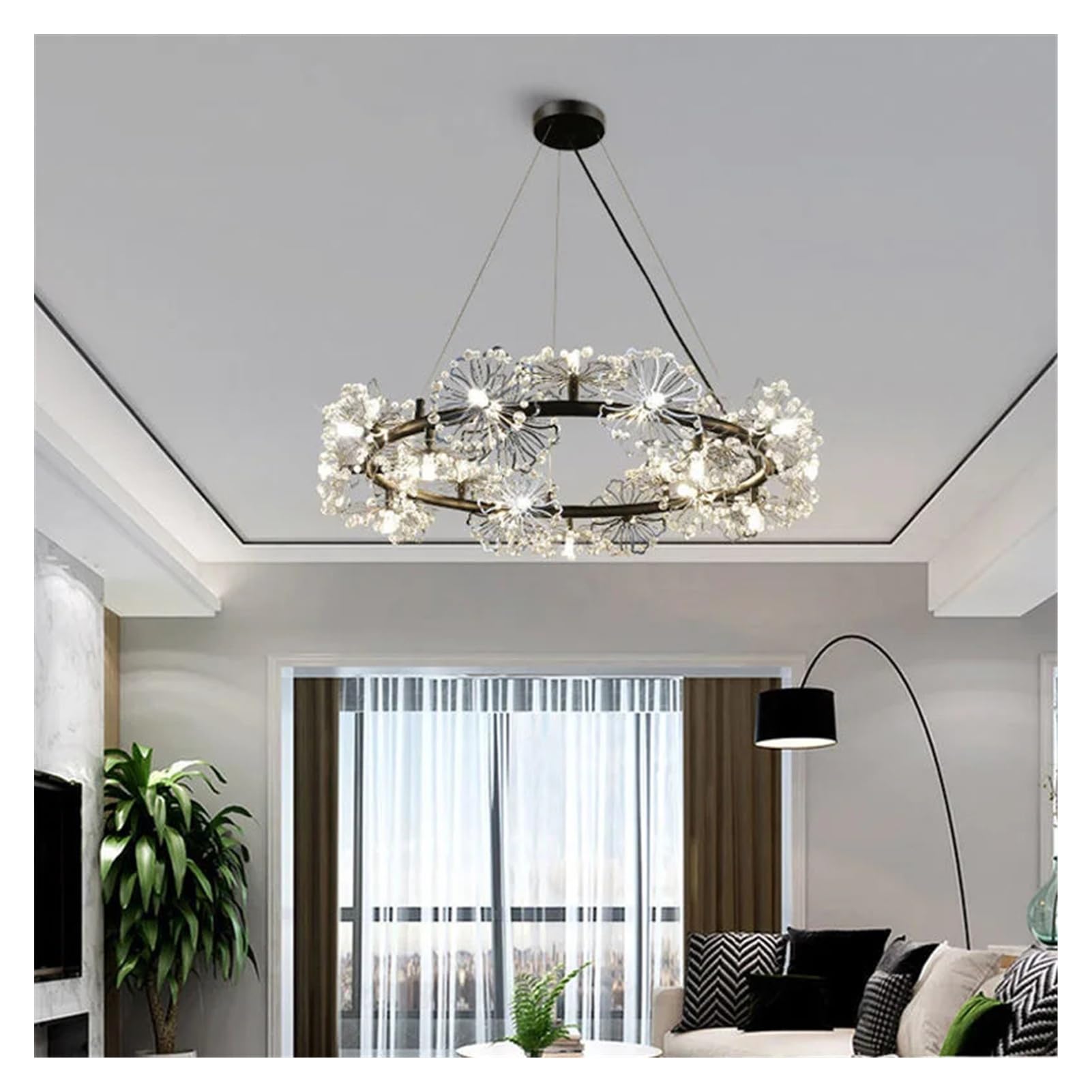 Lustre pissenlit LED haut de gamme avec 15 têtes design pour chambre contemporaine