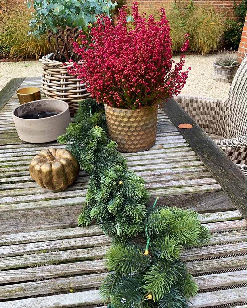 zeitzone Tannengirlande Naturgetreu LED Beleuchtet Weihnachtsgirlande Außenbereich Timer 180cm