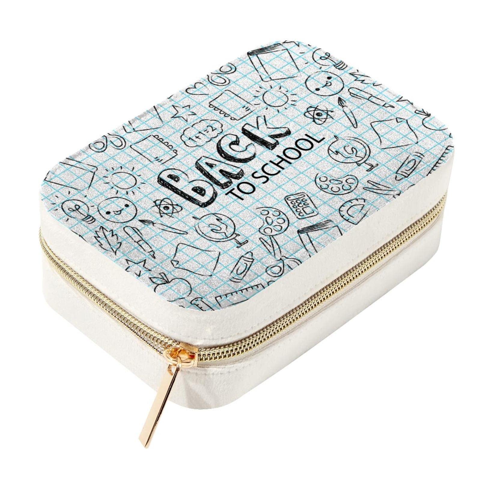 Boîte à bijoux en velours avec fermeture éclair en métal compacte pour voyage