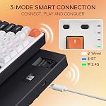 Redragon K689 PRO Wireless Gasket RGB Gaming Keyboard, 104 Keys + Extra 4 Hotkeys Mechanical Keyboard w/Upgraded Hot-swappable Socket, 3-Layer Noise Dampening, Round PBT Keycaps, Custom Linear Switch