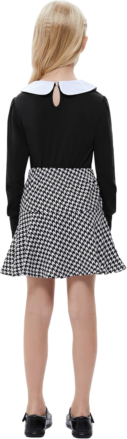 Girl's Skirt Sets 2 Piece Outfit Spring Summer Clothes Peter Pan Collar Tops Ruffle Mini Skirts with Bow 3-12Y - Image 5