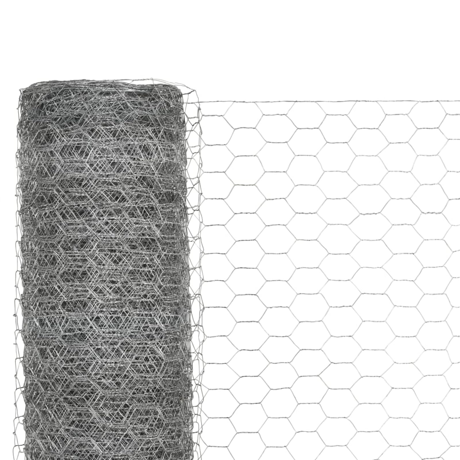 Maschendrahtzaun verzinkt 25x1,5 m, sechseckig, 13 mm, 0,5 mm | Verzinkter Stahl – witterungsbeständig, tier- und pflanzensicher, biege- und schneidbar