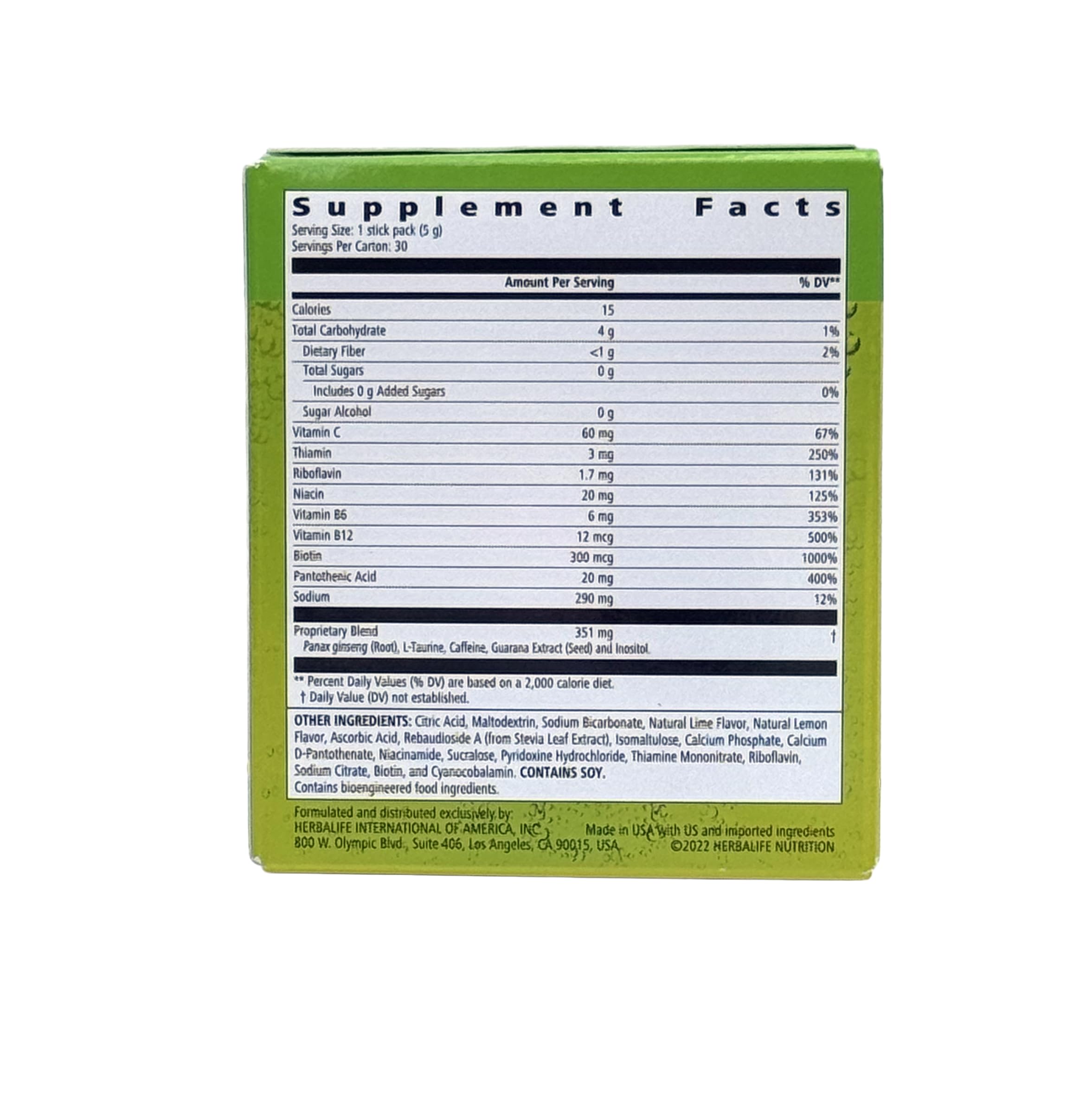 Herbalife Nutrition LIFTOFF Energy Stick Packs -Lemon-Lime Blast - Instant Drink for Natural Boost of Energy, Clears Minds, Improves Concentration, 30 Count (30 Packs), Green Lemon-Lime Blast — Amazon image 2