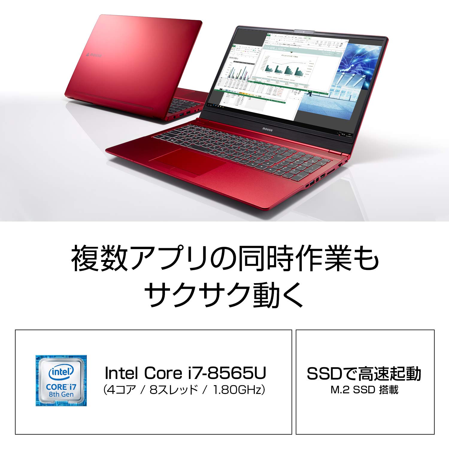 ★美品★ 15.6 MOUSE i7-8565u 8GB SSD 512GB MouseComputer 15.6型/i7-8565U/16 GB/512GB