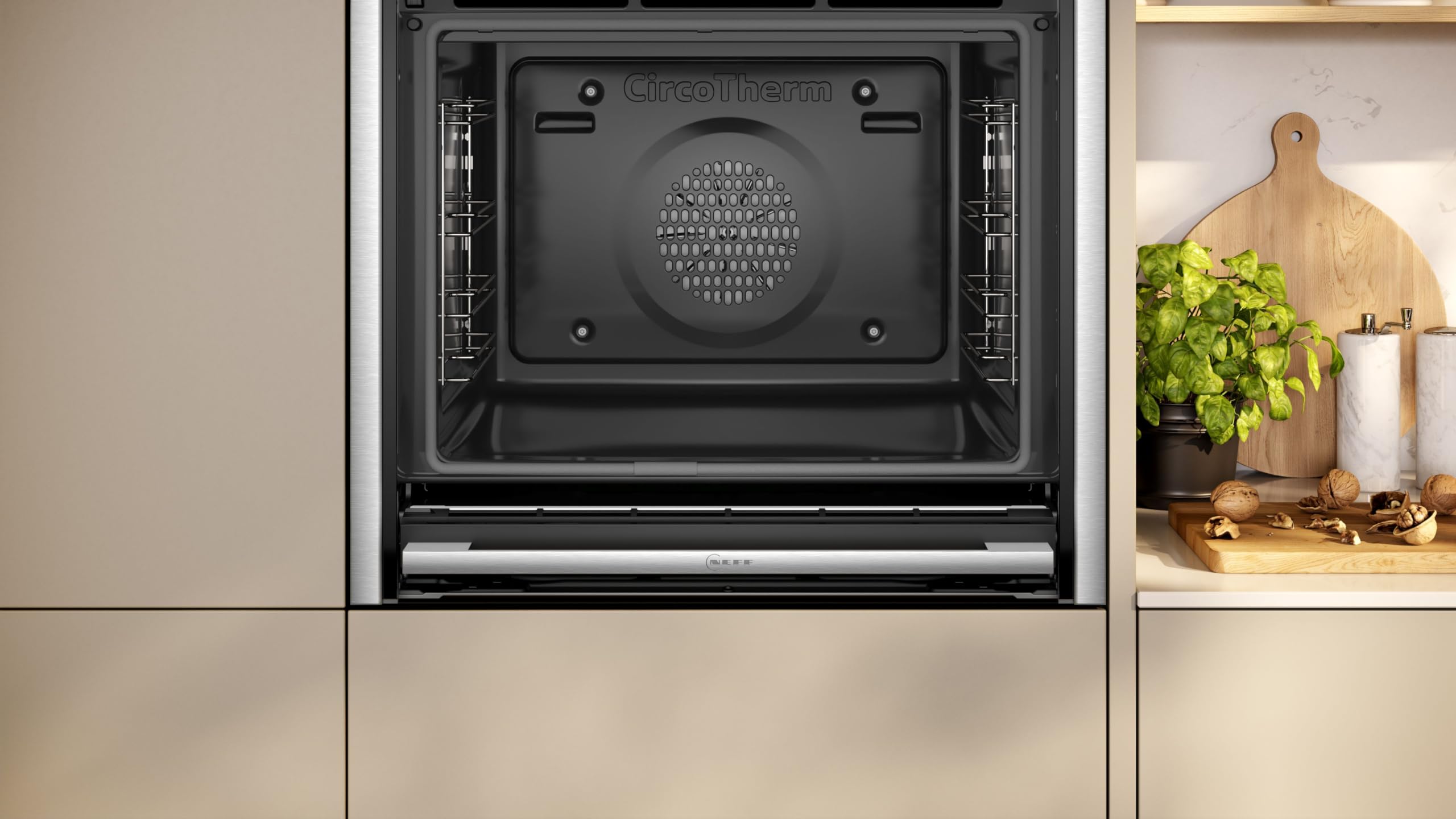 NEFF B64CS71N0, N 90, Einbau-Backofen, Integrierbarer Backofen 60 x 60cm, Made in Germany, Slide&Hide, Full Touch TFT-Display, Automatikprogramme, Soft Open & Close, Schwarz