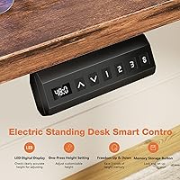 Vista 6 de Sweetcrispy Escritorio eléctrico de pie 48 x 24 pulgadas altura ajustable escritorio sentado para ponerse de pie con tablero de empalme, mesa