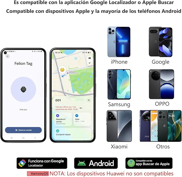 VOCOlinc Smart Tag para Android & iOS, Dual Sistema Buscador de Objetos Compatible con Google Localizador o Apple Buscar App, Localizador de Artículos para Llaves/Equipaje/Maleta, Batería Reemplazable - 5