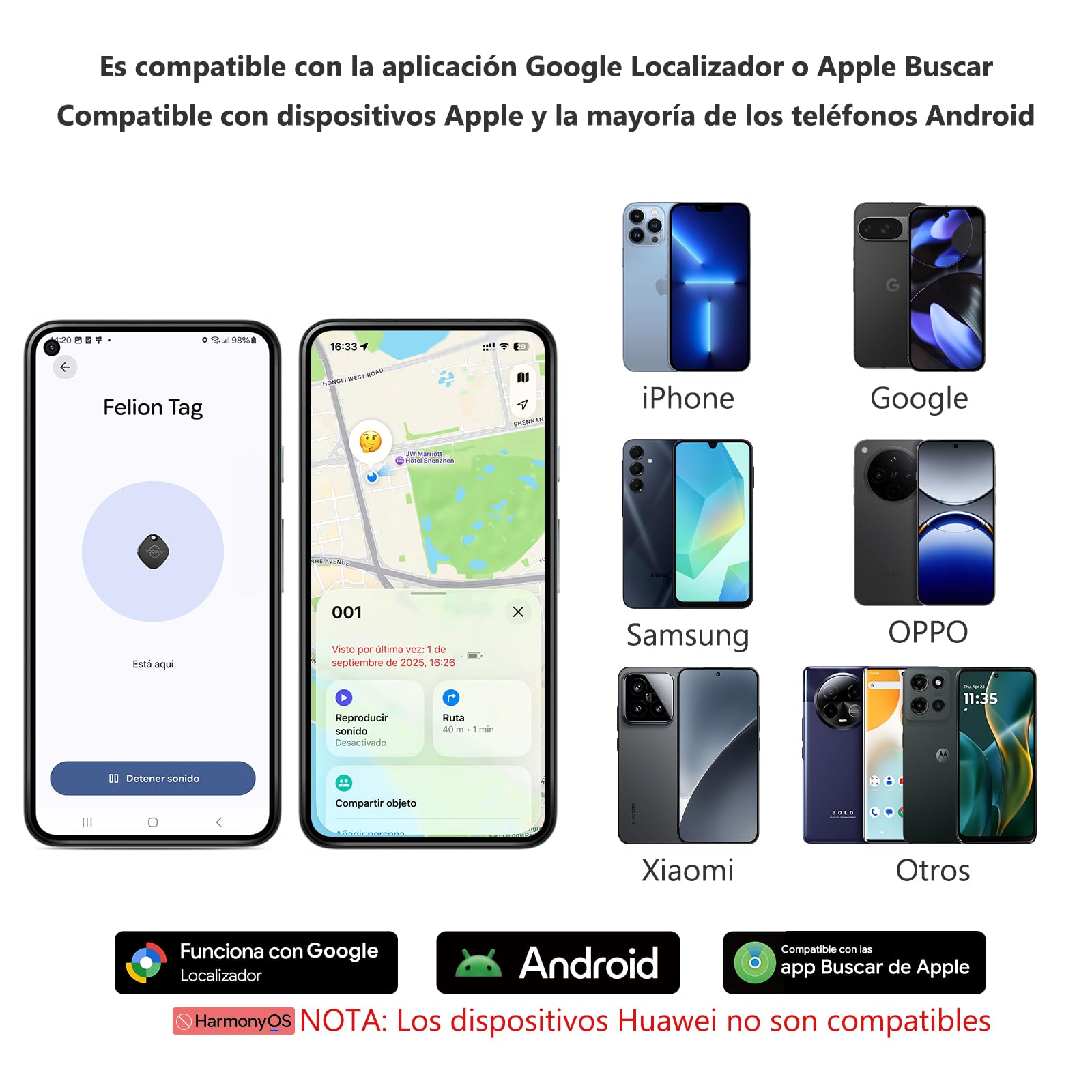 VOCOlinc Smart Tag para Android & iOS, Dual Sistema Buscador de Objetos Compatible con Google Localizador o Apple Buscar App, Localizador de Artículos para Llaves/Equipaje/Maleta, Batería Reemplazable — view 5