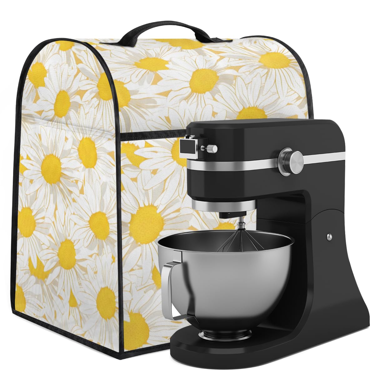 Coffee Maker Cover White Daisy Kitchen Appliance Covers Small Appliance Covers Blender Cover Juicer Cover Dust Covers for Kitchen Appliances with Top Handle and Pockets,Washable,B899