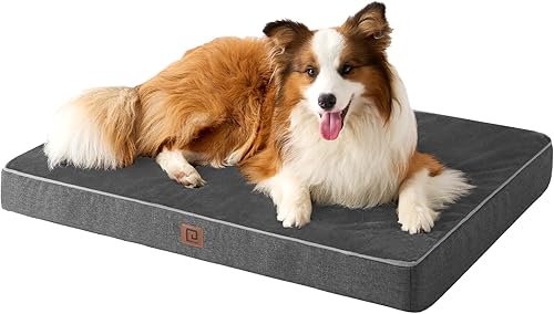 Miniatura 16 de EHEYCIGA Cama ortopédica impermeable para perros de 35 x 23 pulgadas, cama de espuma viscoelástica para perros de tamaño grande, tapete lavable para