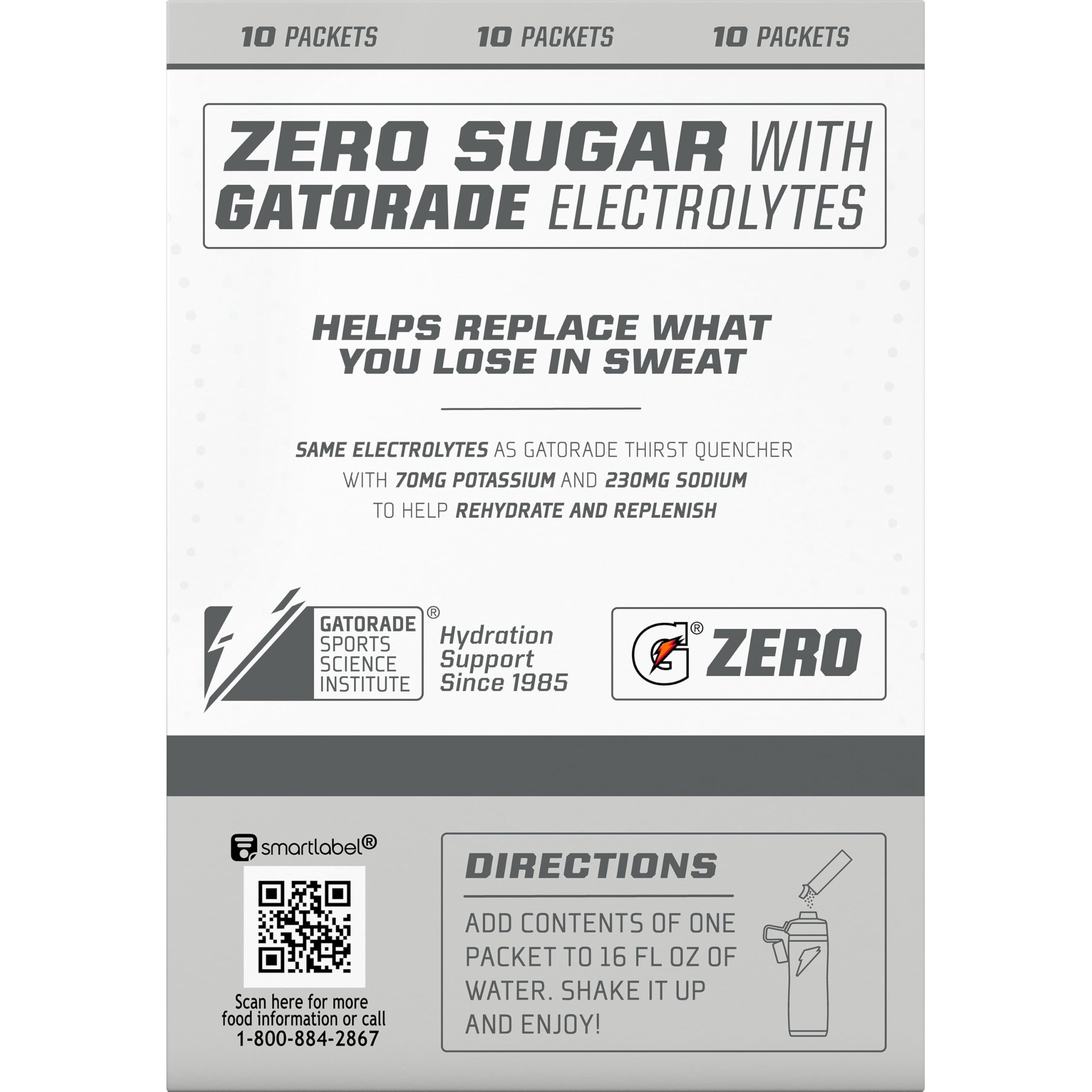 Gatorade G Zero Powder Packets Glacier Cherry 1.08oz 10ct