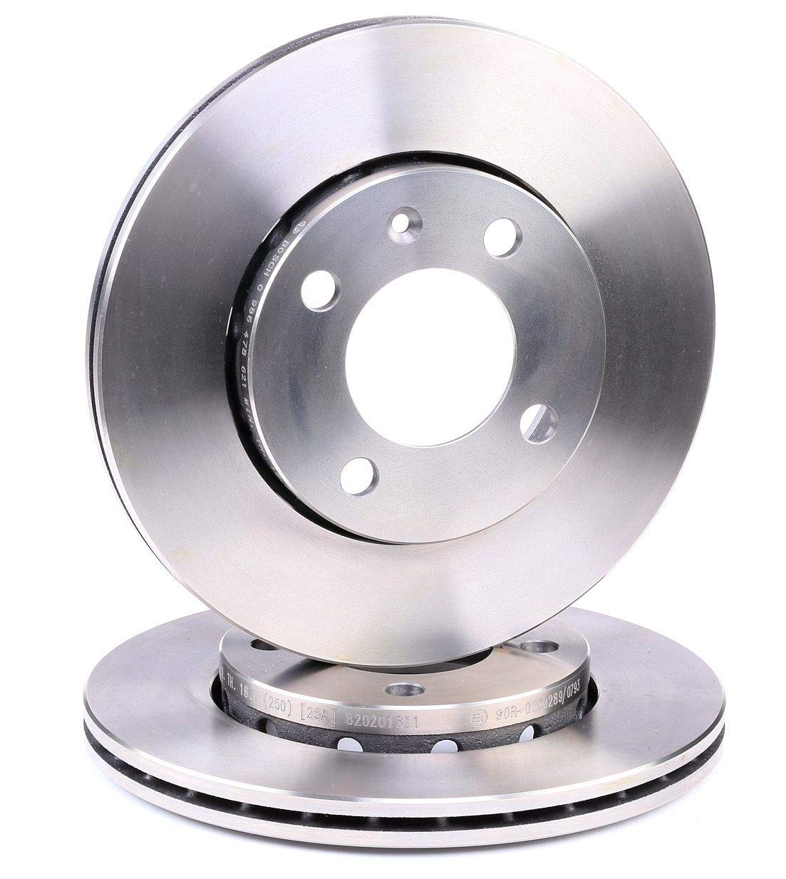 2x BOSCH Disco de freno Delantero Ø239mm Altura: 34,2mm Espesor: 18mm Corona de Agujeros - Ø: 100mm ventilado ventilación interna 0 986 478 621 Compatible con VW Lupo/Lupo 3L 6X1, 6E1 POLO 6N2