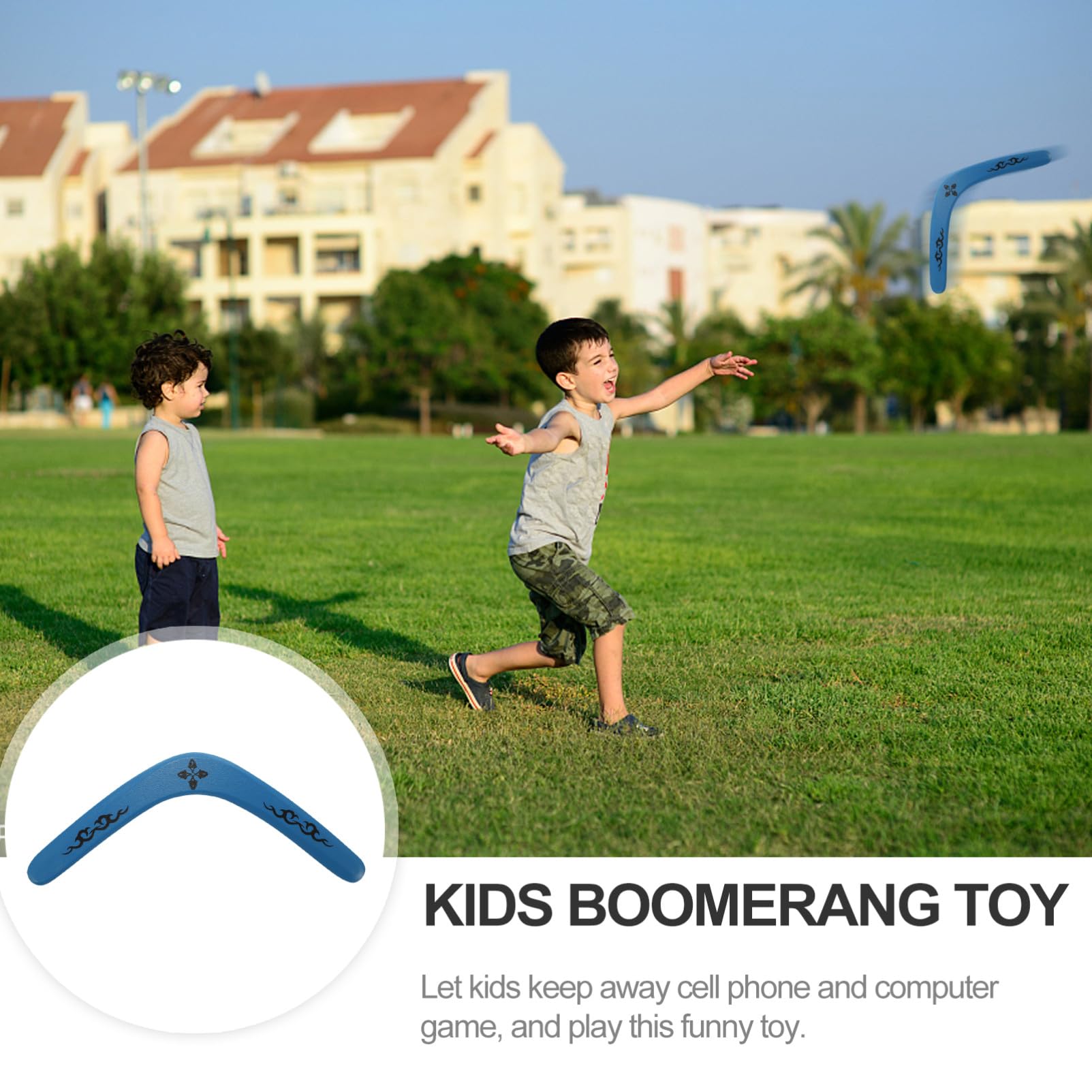 Boomerang in Legno Giocattolo per Design e Divertente, per Giochi All'aperto e attività Genitore-Figlio