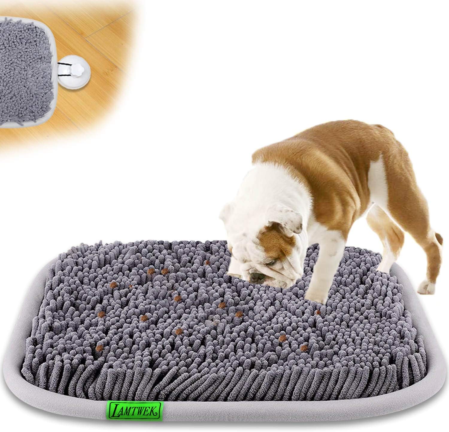 Snuffle mat for dogs(17" x 21"),Pet Feeding Mat,Dog Puzzle Toys for Boredom,Dog Brain Games Encourages Natural Foraging Skills and Stress Release,Durable and Machine Washable,2 Suction Cups