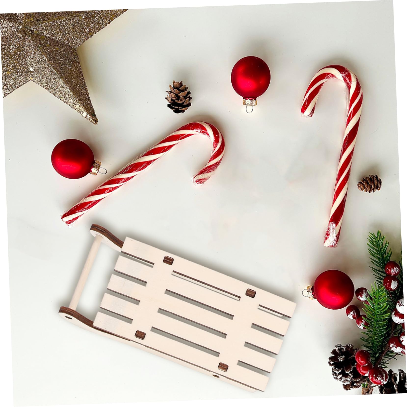 Cabilock 4 Sätze Miniatur Holzschlitten Unbemalte Weihnachtsdekoration Für Kreative Bastelideen Für Tischdeko Und Festliche Anlässe 12 Stück * 4
