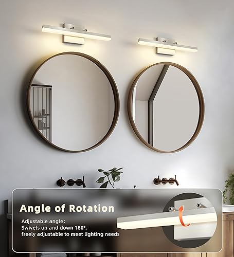 Miniatura 3 de Luces de tocador de níquel cepillado  Regulables 5CCT accesorios de iluminación de baño sobre el espejo, luz de pared de ángulo ajustable, 15.75