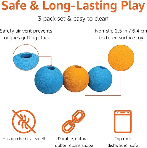 Miniatura 2 de Tienda Basics Pelotas de goma para perros de juguete de 2.5 pulgadas, paquete de 3