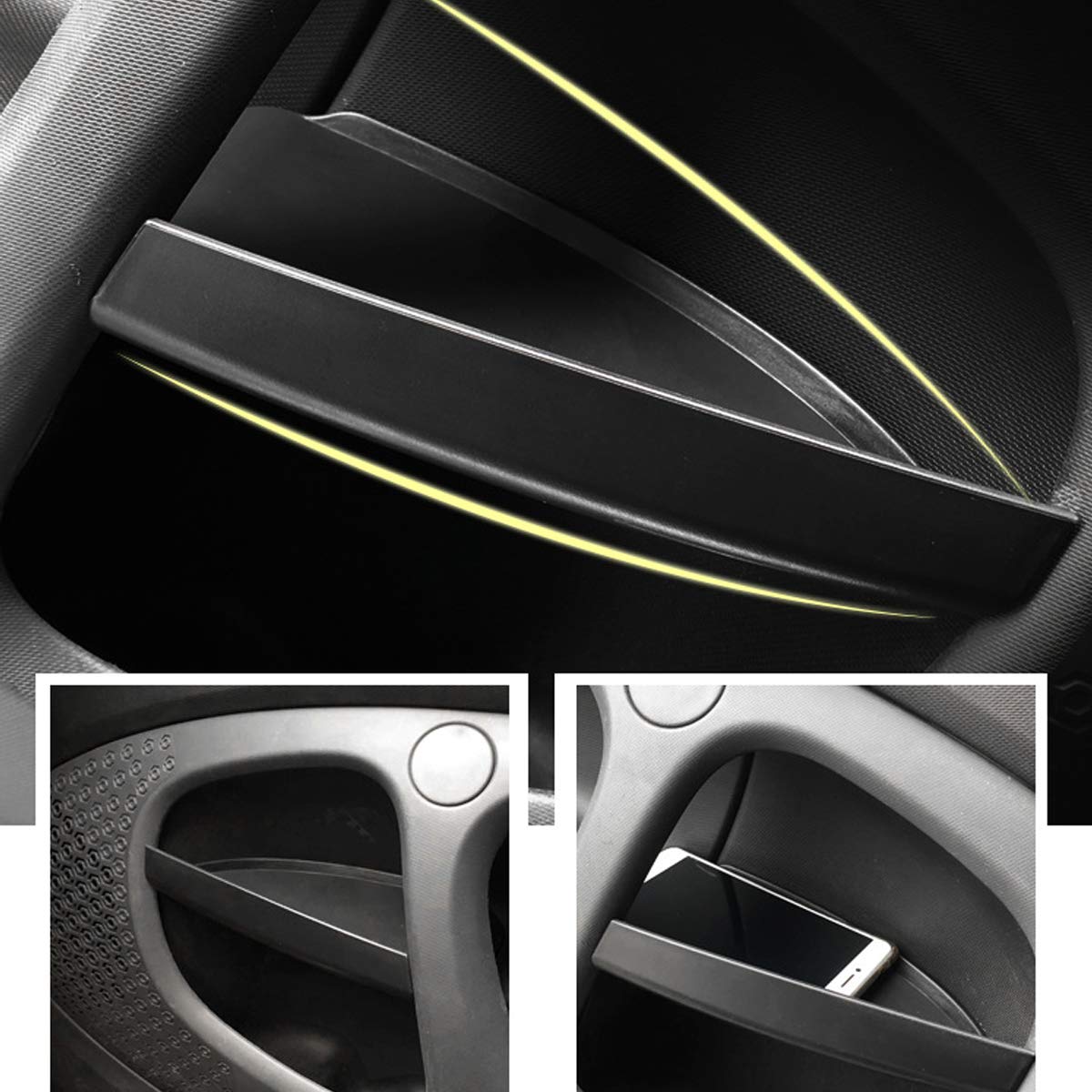 Benz Smart 453 fortwo 2015-2020 wnętrze samochodu schowek pojemnik rękawica organizer samochodowy [nie pasuje do Forfour] (klamka)